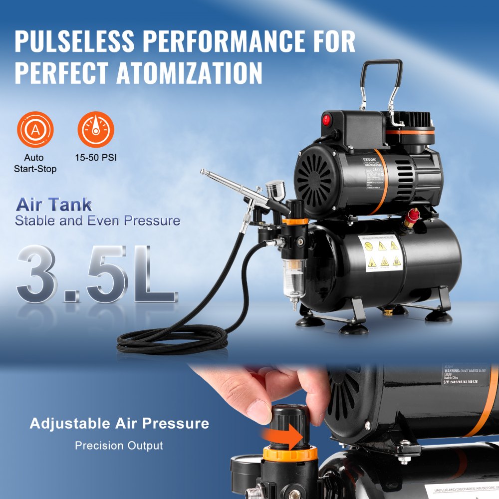 TC-20B - Beginner-Friendly Airbrush Kit with 3.5L Tank, Easy Control