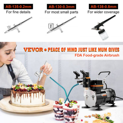 010631206188 - VEVOR Airbrush Kit with Compressor & Dual-Action Nozzles