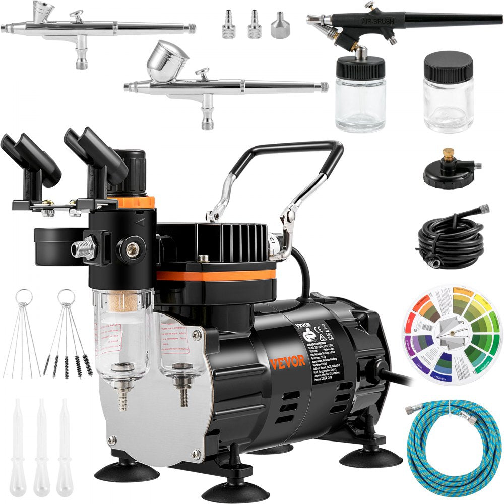 010631206188 - VEVOR Airbrush Kit with Compressor & Dual-Action Nozzles
