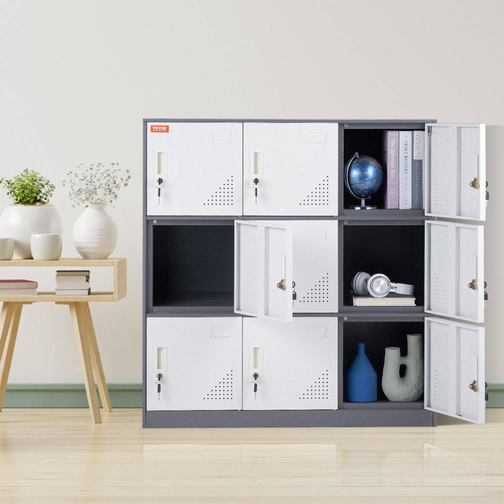 010777547160 - 9-Door Steel Locker 35.4'' x 17.7'' x 37'' for Secure Storage