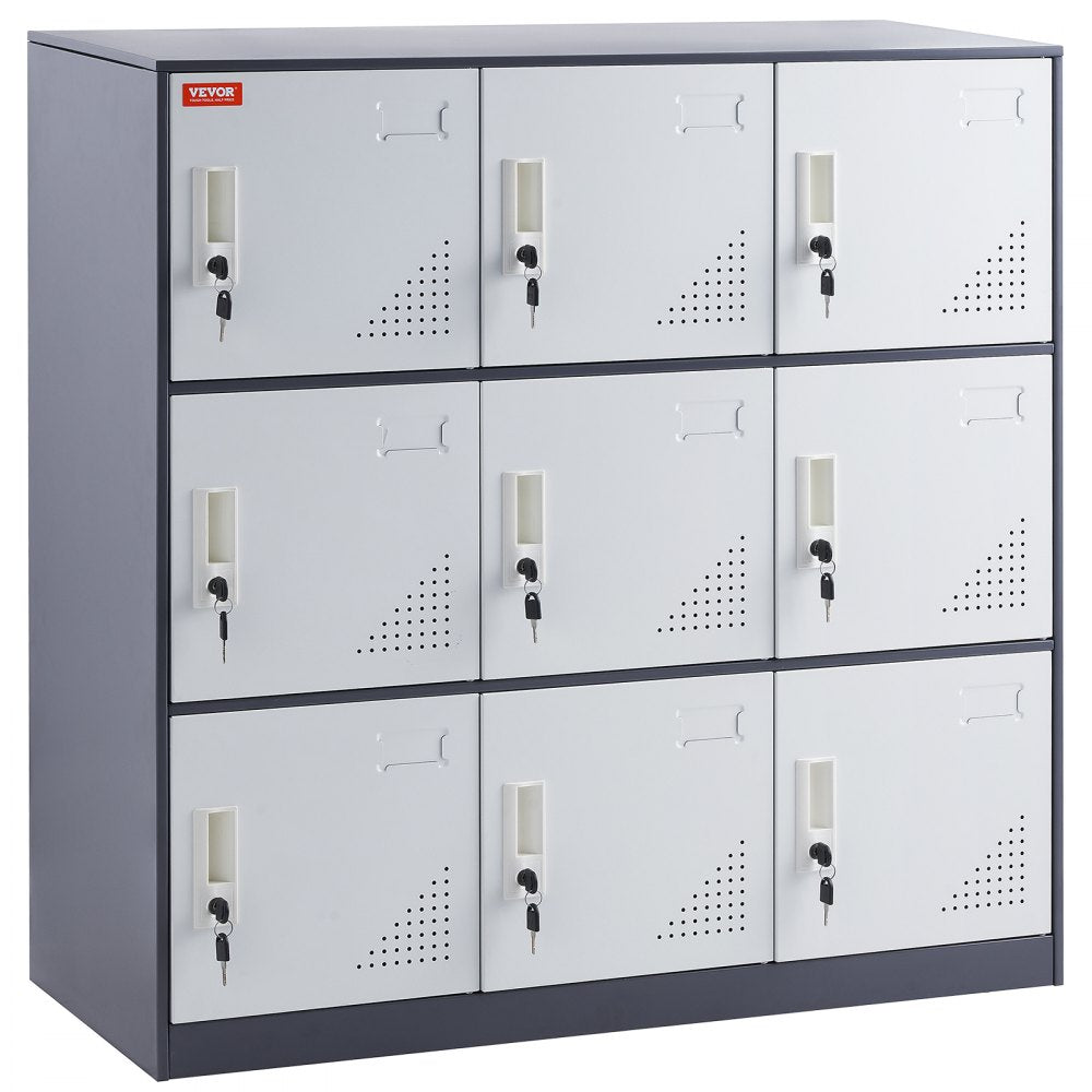 010777547160 - 9-Door Steel Locker 35.4'' x 17.7'' x 37'' for Secure Storage