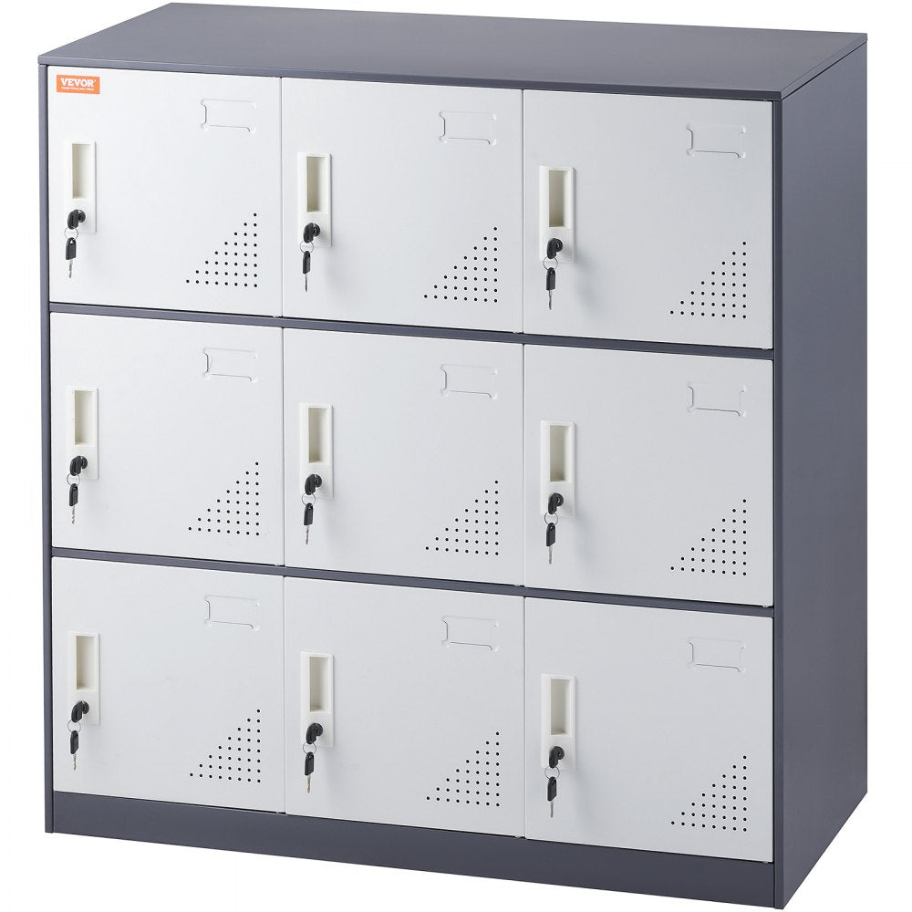 010777547160 - 9-Door Steel Locker 35.4'' x 17.7'' x 37'' for Secure Storage