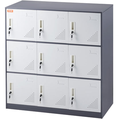 010777547160 - 9-Door Steel Locker 35.4'' x 17.7'' x 37'' for Secure Storage