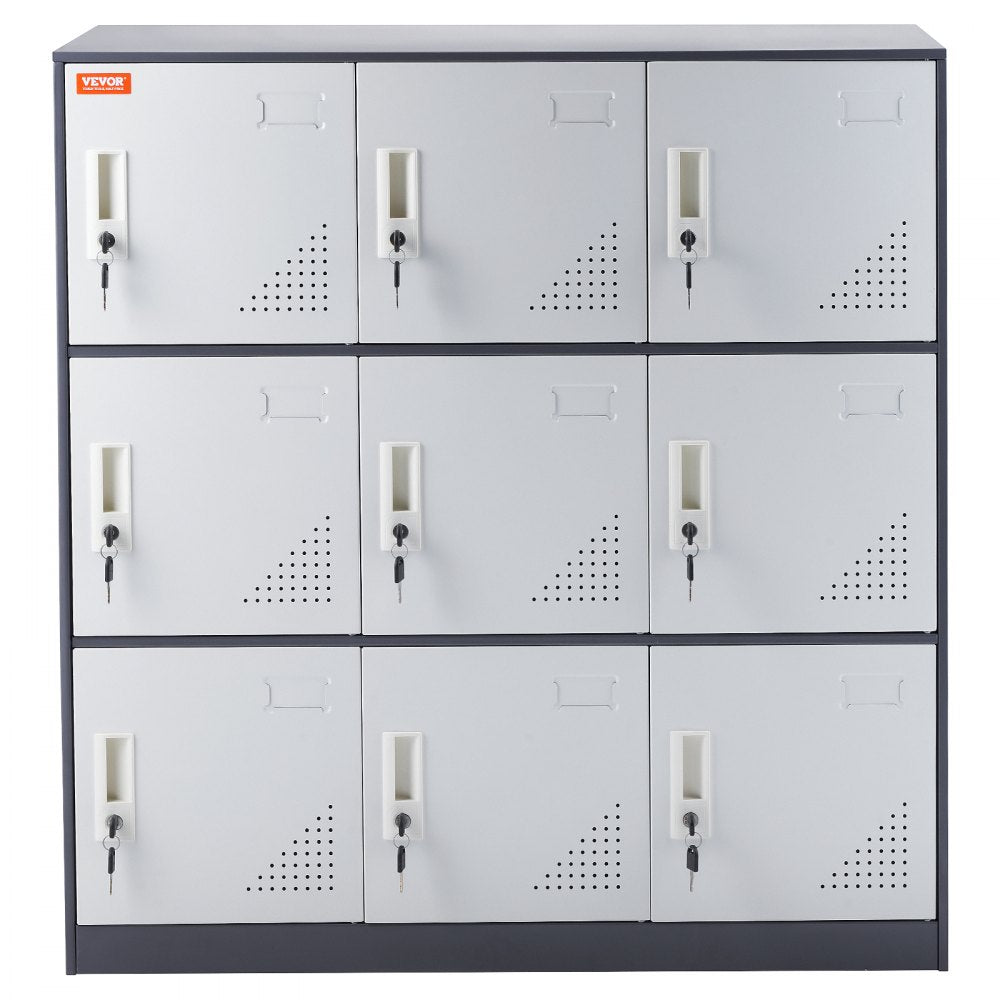 010777547160 - 9-Door Steel Locker 35.4'' x 17.7'' x 37'' for Secure Storage