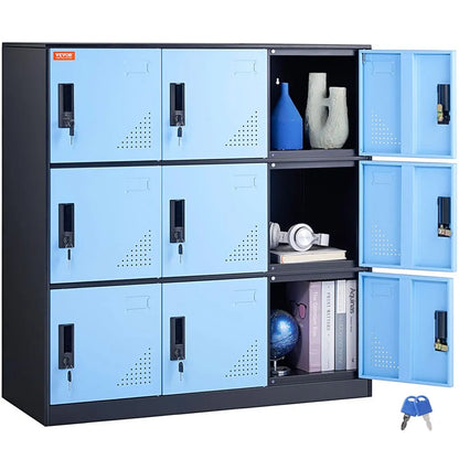 010842997131 - Secure VEVOR Metal Locker, 9 Compartments, 35.4'' x 17.7'' x 37''