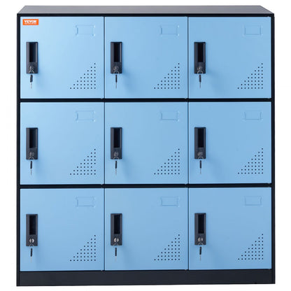 010842997131 - Secure VEVOR Metal Locker, 9 Compartments, 35.4'' x 17.7'' x 37''
