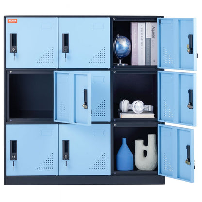 010842997131 - Secure VEVOR Metal Locker, 9 Compartments, 35.4'' x 17.7'' x 37''