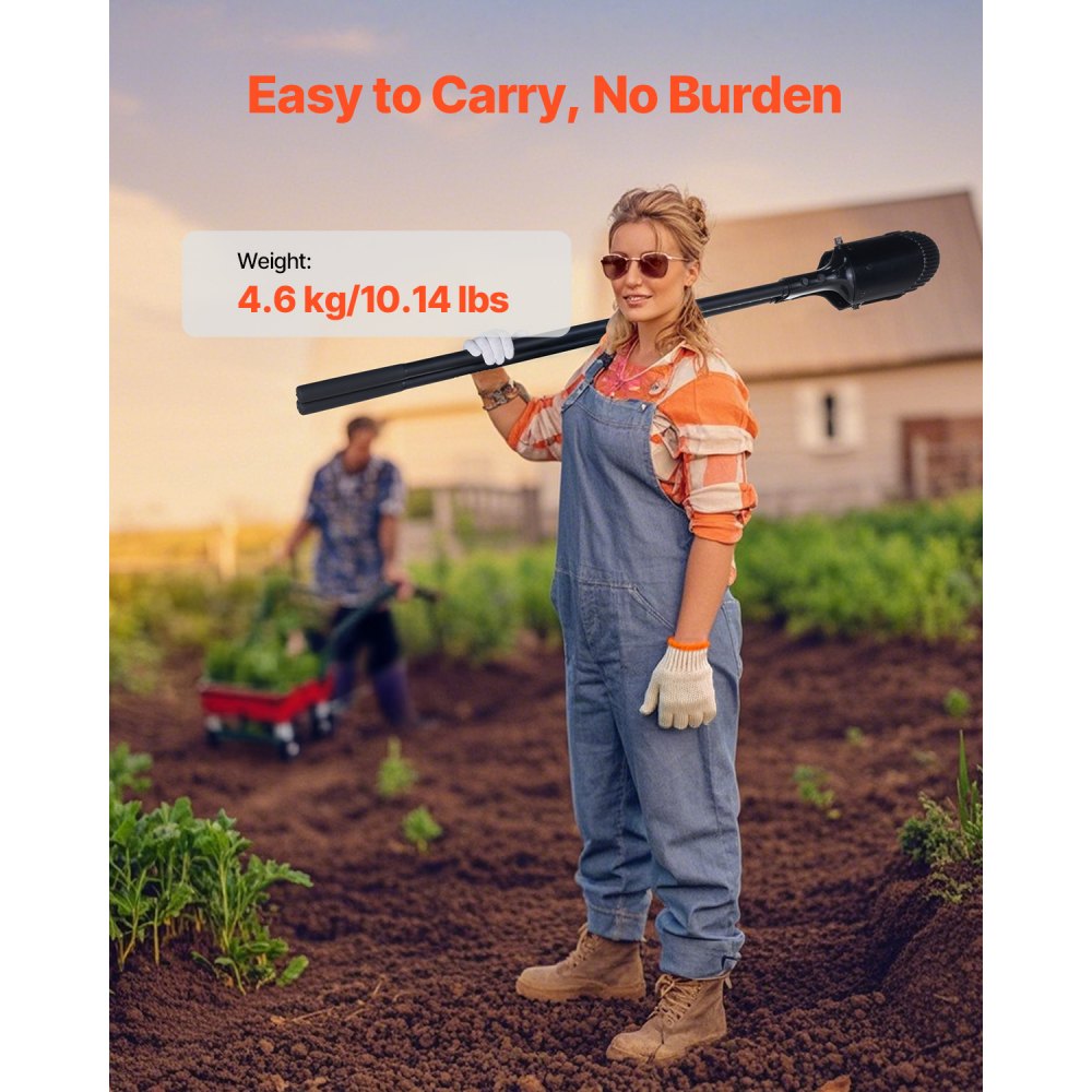 APH525X - 57.48" Manual Post Hole Digger with Fiberglass Handle and Scale Markings