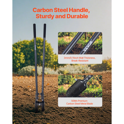 APH525 - 57.48" Carbon Steel Post Hole Digger for Gardening Efficiency