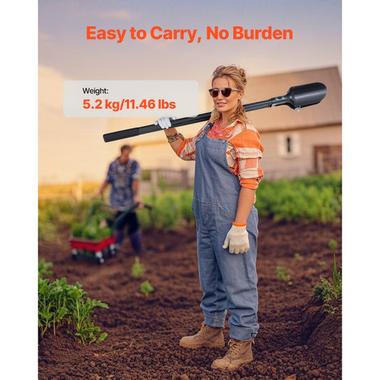 APH525 - 57.48" Carbon Steel Post Hole Digger for Gardening Efficiency