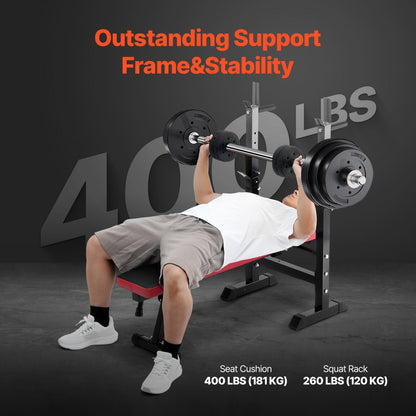 YFBH-9B - Versatile Weight Bench for Home Gym with Adjustable Height & Squat Rack