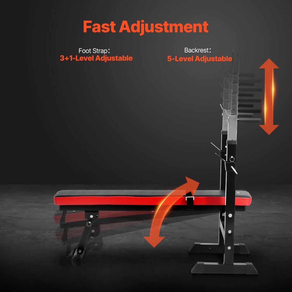 YFBH-9B - Versatile Weight Bench for Home Gym with Adjustable Height & Squat Rack