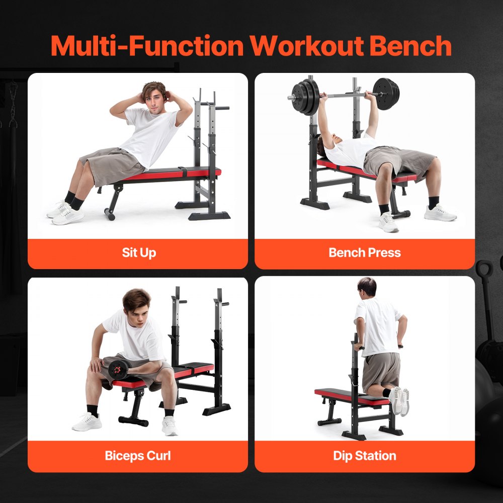 YFBH-9B - Versatile Weight Bench for Home Gym with Adjustable Height & Squat Rack