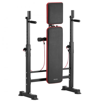 SJ7820 - Adjustable Foldable Weight Bench with Squat Rack & Pull-Up Handles