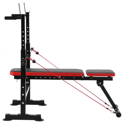 SJ7820 - Adjustable Foldable Weight Bench with Squat Rack & Pull-Up Handles
