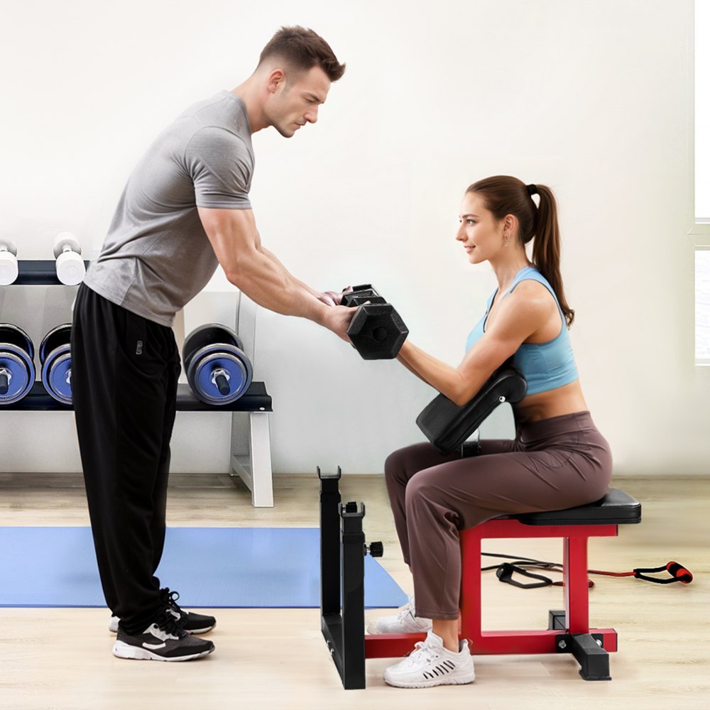 qb035 - Adjustable Bicep Curl Machine for Home Gym, 440 lbs Capacity