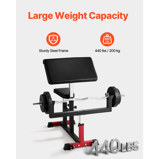 ax1010 - Adjustable Biceps Curl Bench with 440 lbs Capacity