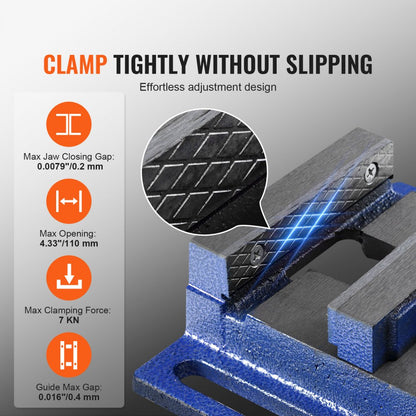 MPJ04 - Durable 4" Cast Iron Drill Press Vise with 4.33" Jaw Opening