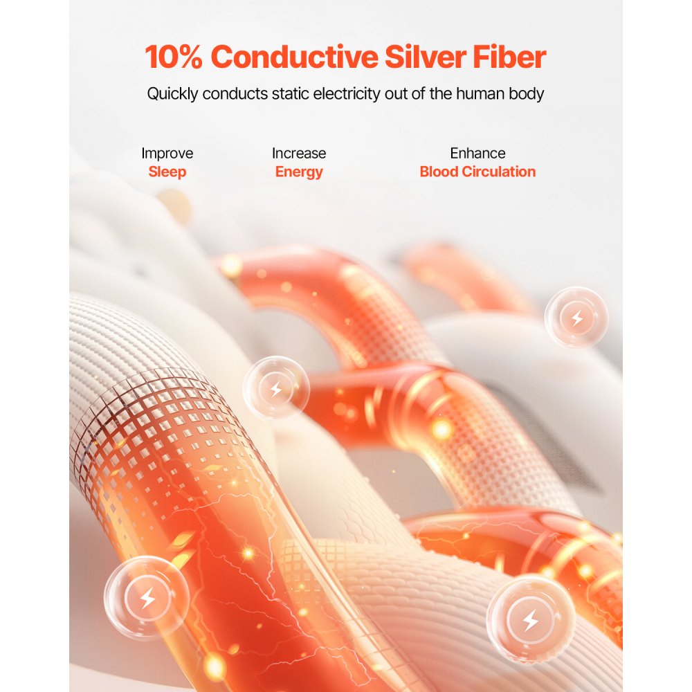 6080-10 - Queen Grounding Sheet 60x80, Cotton & Silver Blend