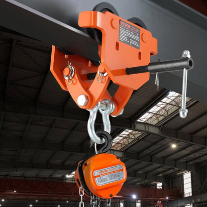 2T-J - Adjustable 2 Ton VEVOR Manual Trolley for I-Beams & H-Beams