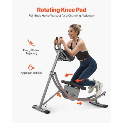 YN-388 - Heavy-Duty Ab Machine with Dual Curved Slide & Counter