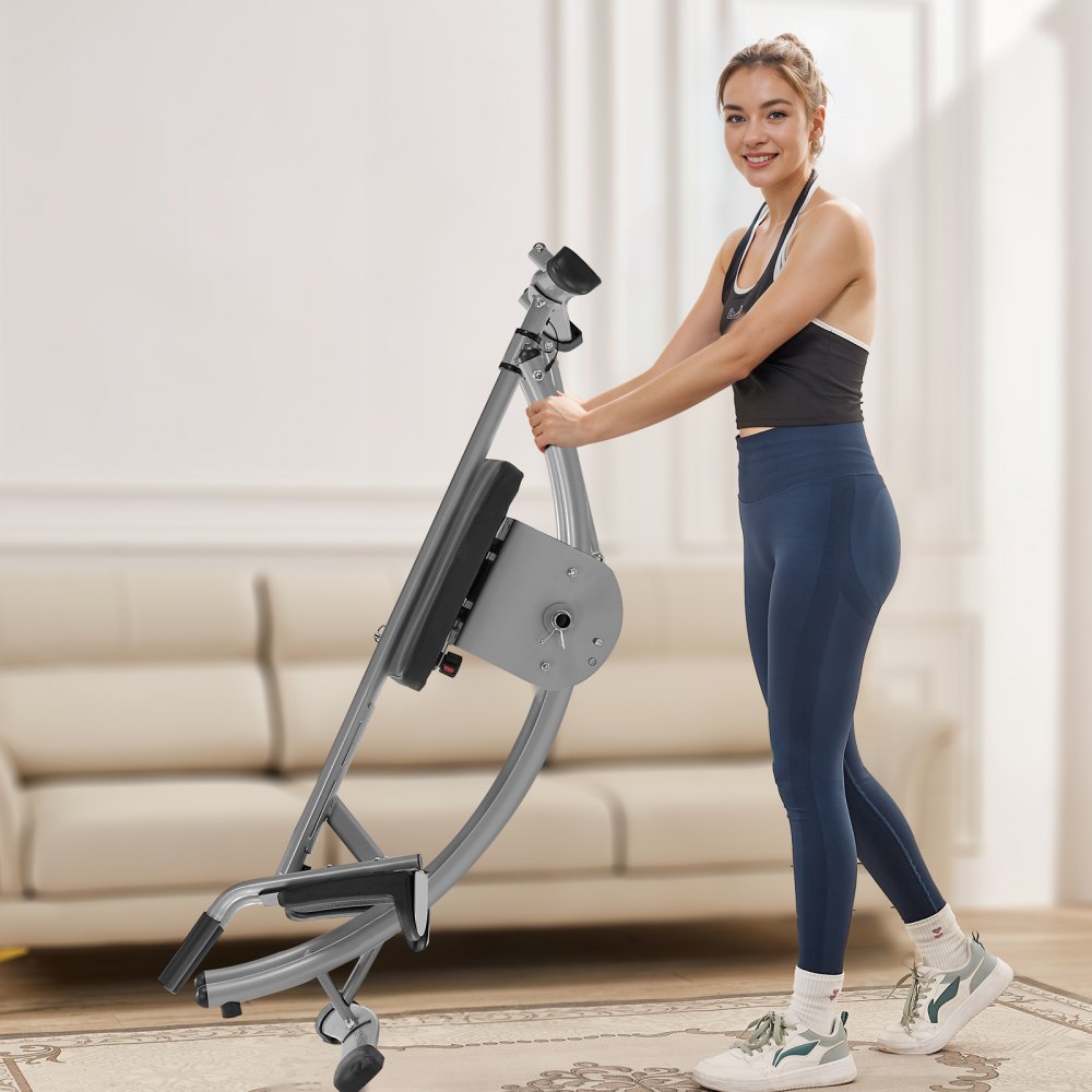 YN-388 - Heavy-Duty Ab Machine with Dual Curved Slide & Counter