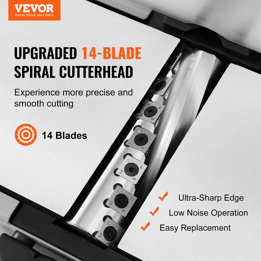 MB5015II - VEVOR 6in Spiral Jointer with 1.5HP Motor and Dust Collection