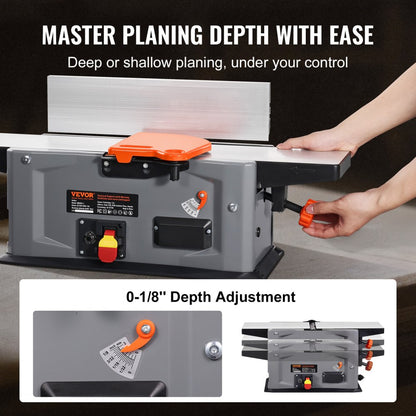 MB5015II - VEVOR 6in Spiral Jointer with 1.5HP Motor and Dust Collection