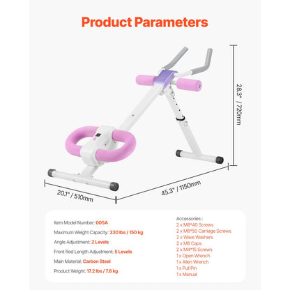 005A - Adjustable Ab Workout Machine for Core Strength Training