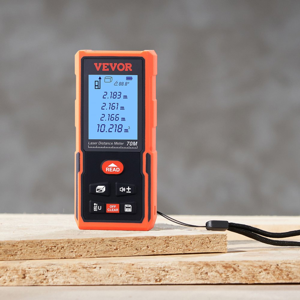 SW-DA70 - 229ft VEVOR Laser Measure, ±1/16'' Accuracy