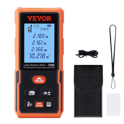 SW-DA70 - 229ft VEVOR Laser Measure, ±1/16'' Accuracy