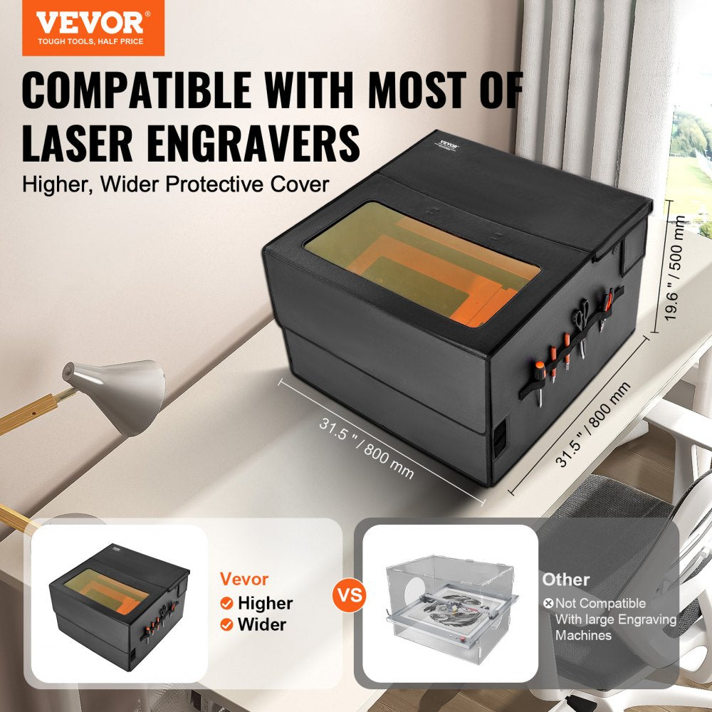 ZL-FHD-0026 - Space-Saving Laser Engraver Enclosure, 31.5"x19.6" with LED Light