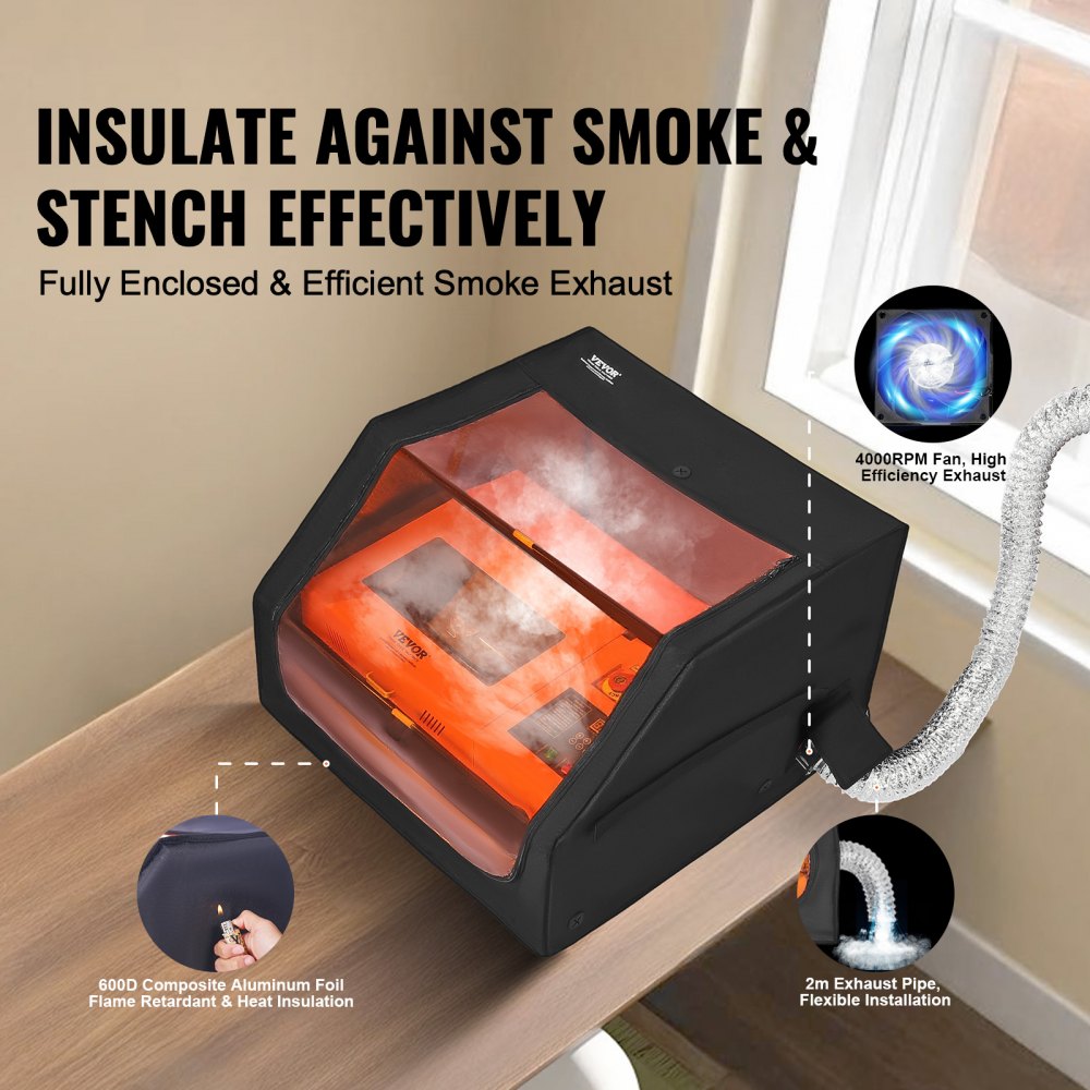 ZL-FHD-0023 - Spacious Laser Engraver Enclosure with Smoke Elimination and LED Light