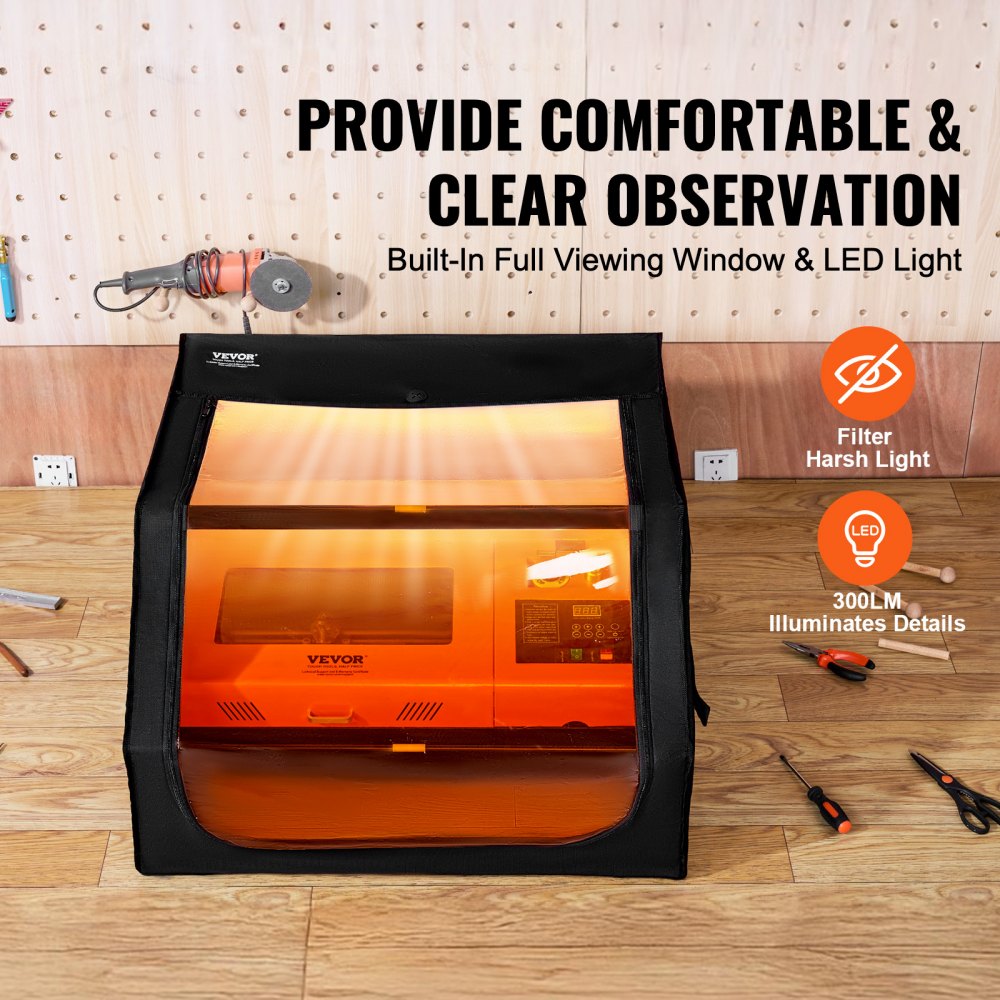 ZL-FHD-0023 - Spacious Laser Engraver Enclosure with Smoke Elimination and LED Light