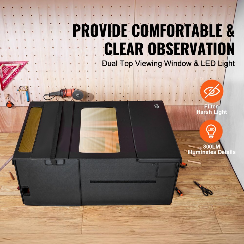 ZL-FHD-0027 - Dual-Window Laser Engraver Enclosure, 48" x 31.5" x 19.6"