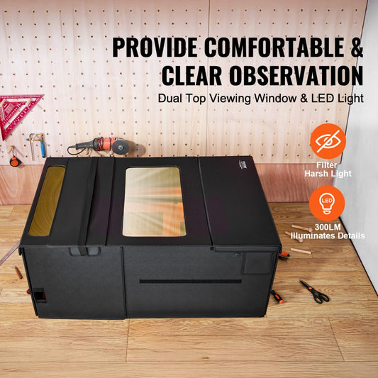 ZL-FHD-0027 - Dual-Window Laser Engraver Enclosure, 48" x 31.5" x 19.6"