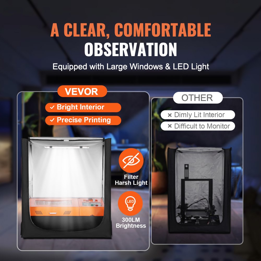 ZL-FHD-0028 - Spacious 31.5" Laser Engraver Enclosure with LED Lighting