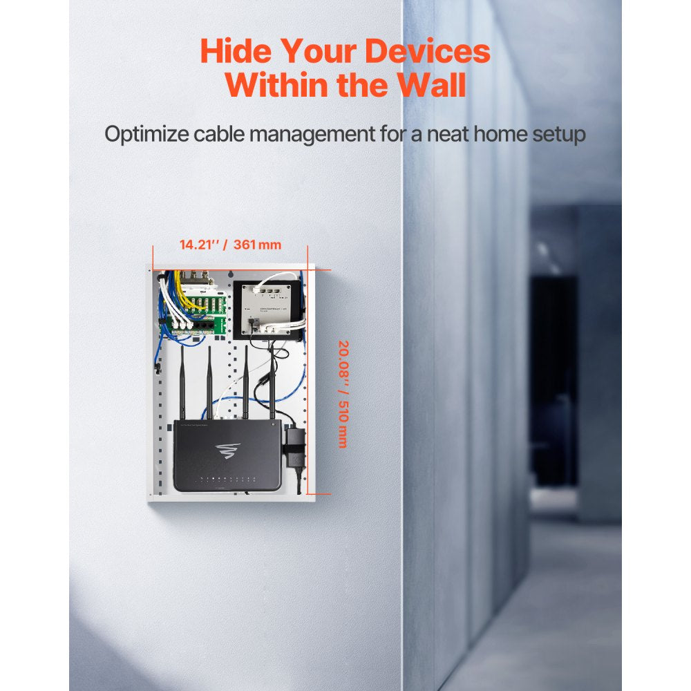 SPT513609 - 20-Inch Recessed Media Box for Organized Cable Management