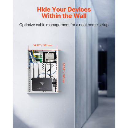 SPT513609 - 20-Inch Recessed Media Box for Organized Cable Management