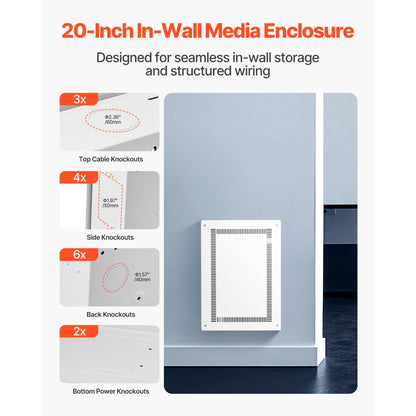 SPT513609 - 20-Inch Recessed Media Box for Organized Cable Management