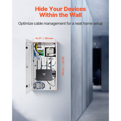 SPT713609-A - 28-Inch Steel Media Box with Cable Management & Locking Door