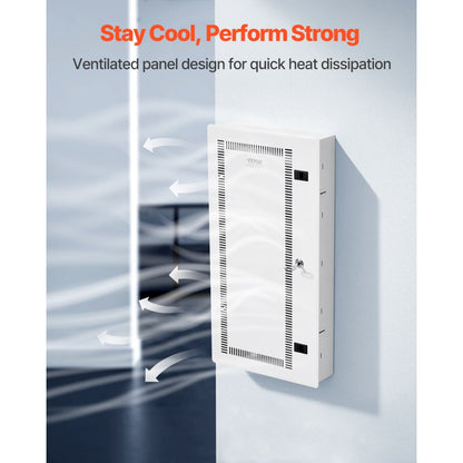 SPT713609-A - 28-Inch Steel Media Box with Cable Management & Locking Door