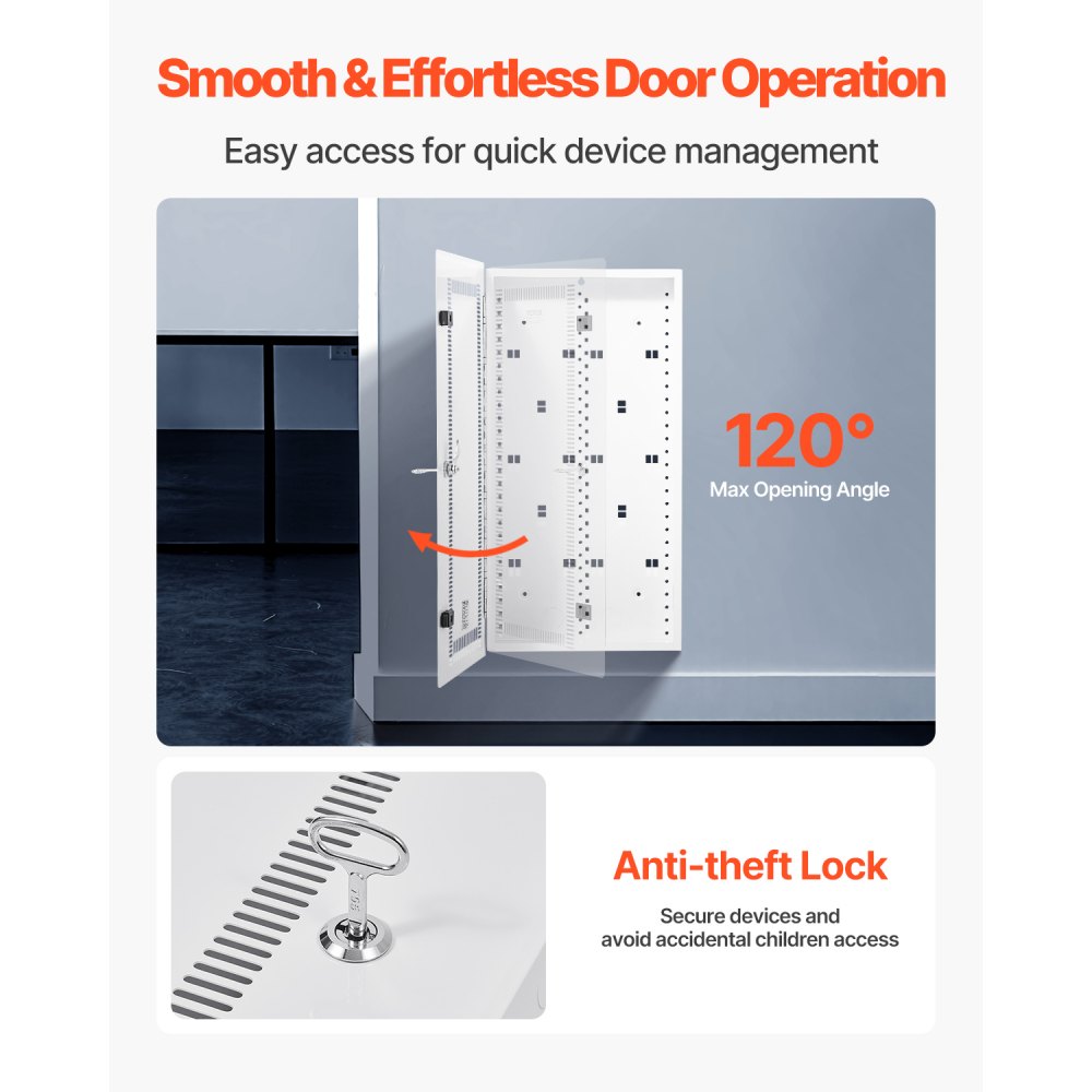 SPT713609-A - 28-Inch Steel Media Box with Cable Management & Locking Door