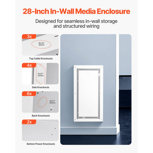 SPT713609 - 28-Inch Steel In-Wall Media Enclosure with Access Cover