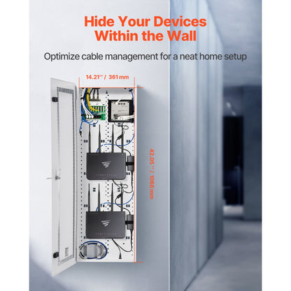 SPT1063609-A - 42" Durable Steel Media Enclosure with Cable Management