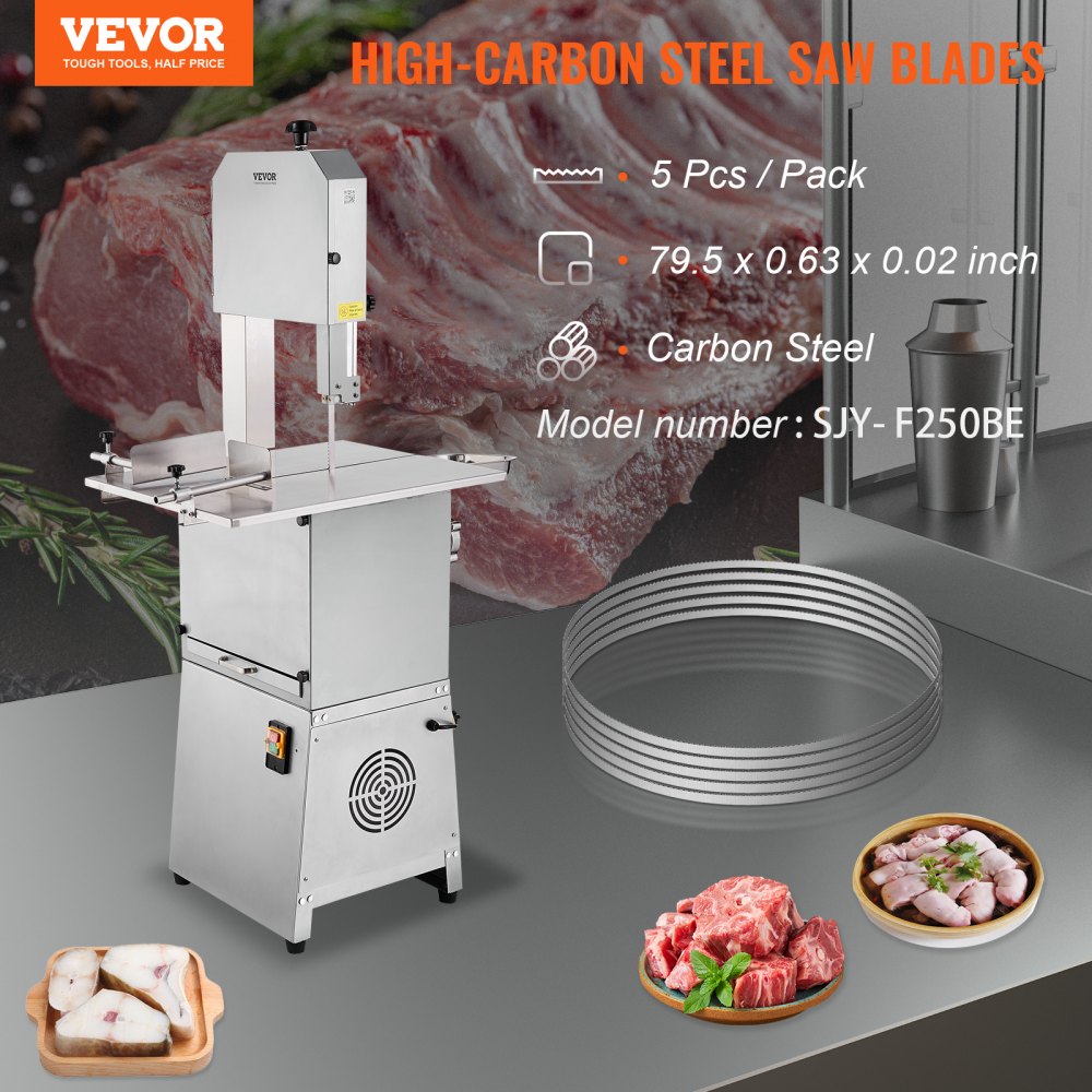 S-2020 - 79.5" Durable Carbon Steel Band Saw Blade for Meat & Bones