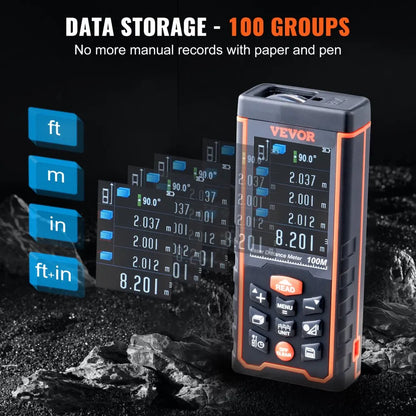 SW-S100 - 328ft Laser Measure with Color LCD Display and Pythagorean Mode