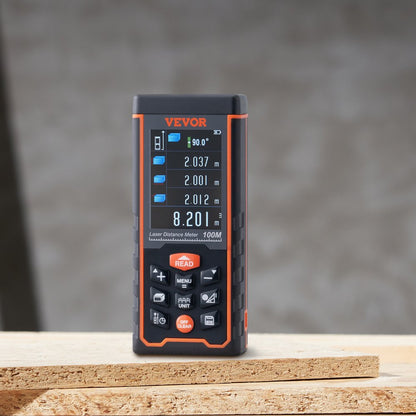 SW-S100 - 328ft Laser Measure with Color LCD Display and Pythagorean Mode