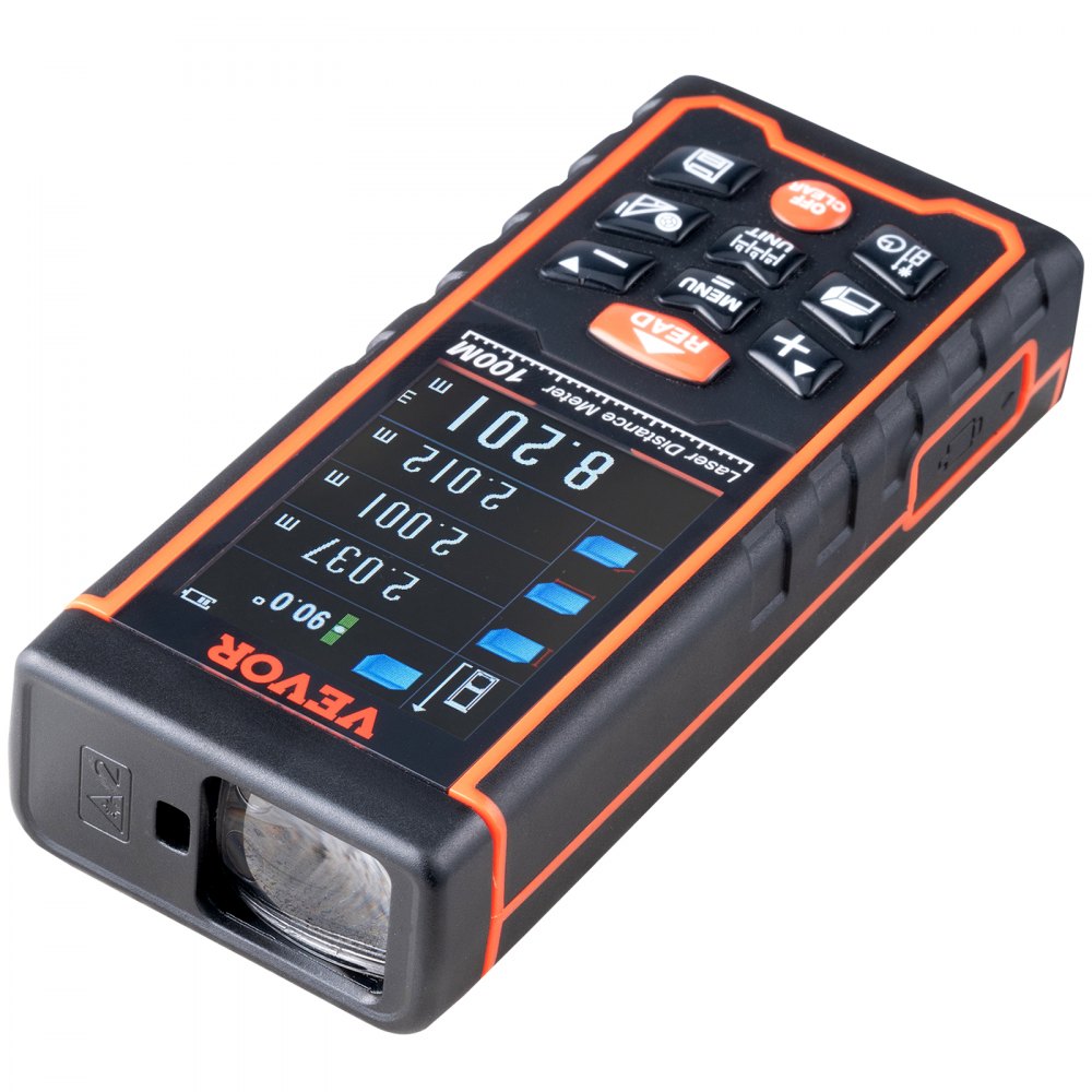 SW-S100 - 328ft Laser Measure with Color LCD Display and Pythagorean Mode