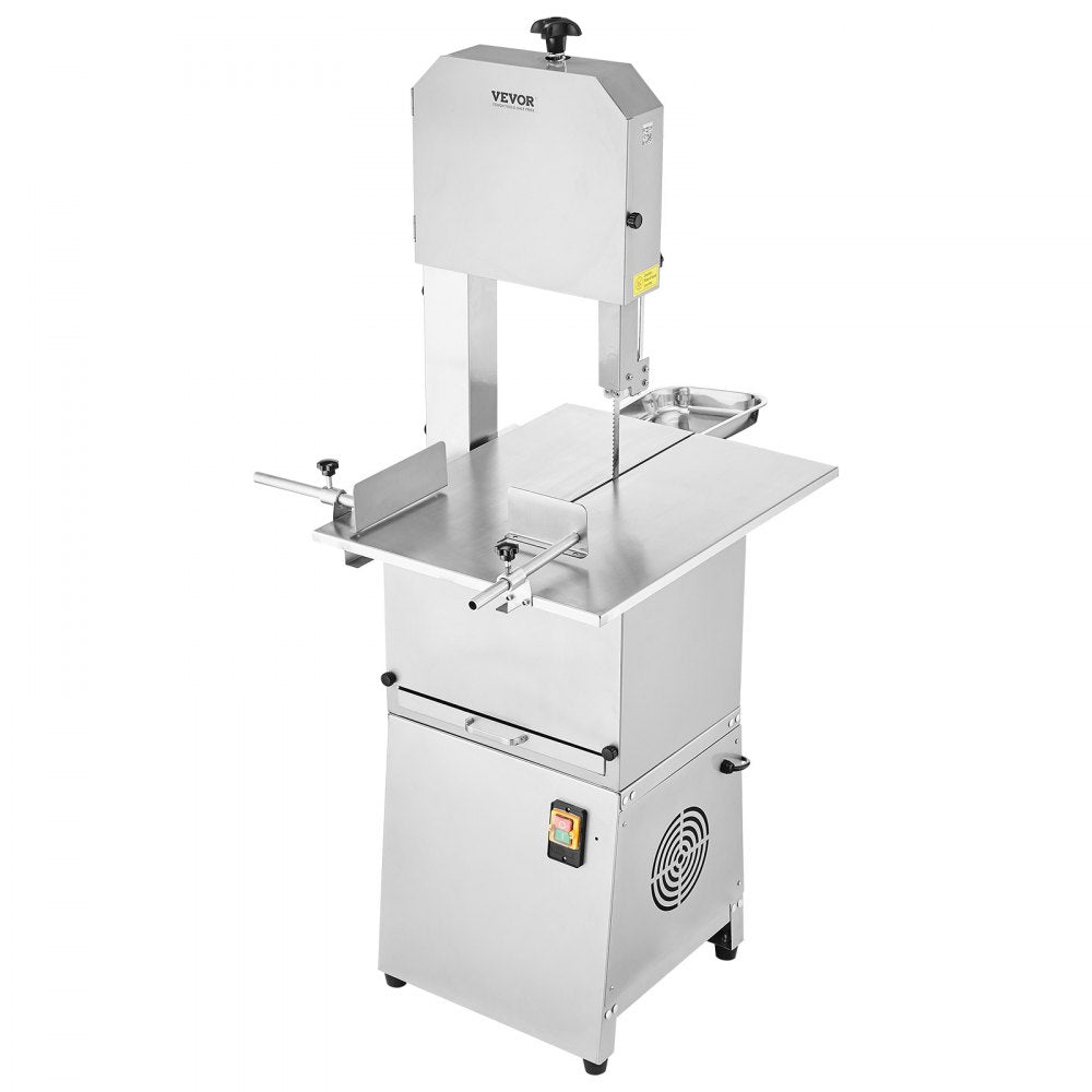 SJY-F250BE - 850W Stainless Steel Meat Bandsaw, 23.6" x 18.3" Workbench